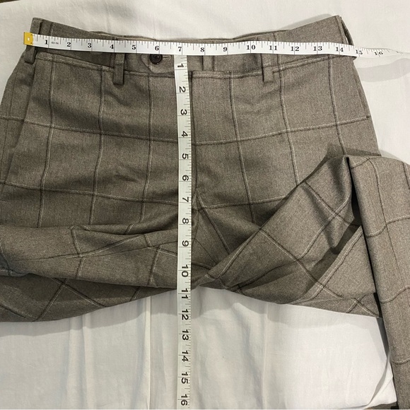 UNITED ARROWS men’s brown windowpane check flannel suit, JP 44 (US 34S) - Picture 9 of 16